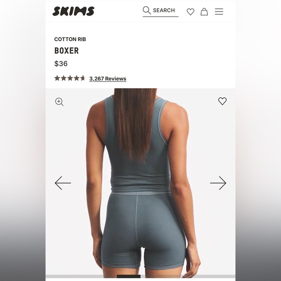 SKIMS Cotton Rib Boxer Set Kyanite - Picture 2 of 3